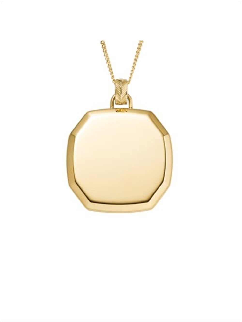 Gold-Tone Stainless Steel Locket Necklace with Lobster Clasp